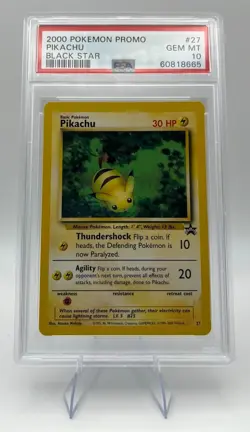 2000 Pokemon Pikachu Wizards Black Star Promo #27 PSA 10 - Image 1
