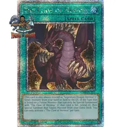 Yugioh! 1x The Claw of Hermos RA04-EN256 Quarter Century Secret Rare 1st Ed NM - Image 1