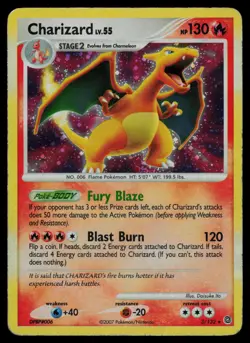 Charizard - 3/132 - D&P Secret Wonders Holo (Holo Bleed) Rare Pokemon Card - MP - Image 1