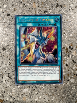 Yugioh TCG The Gaze of Timaeus MZMU-EN013 Secret Rare 1st Edition LP - Image 1