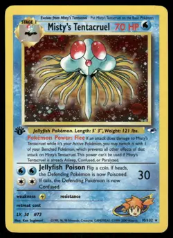 ⭐ Pokemon Cards Misty's Tentacruel 10/132 1st Edition Holo Gym Heroes Holo Rare - Image 1