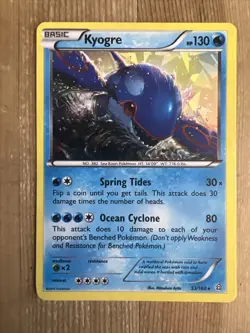 Kyogre (53/160) - XY: Primal Clash - 2015 - Rare Cracked Ice LP Pokemon Card - Image 1