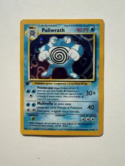 Vintage Poliwrath Holo 13/102 Base Set Italian WOTC Pokemon Card HP Creased - Image 1