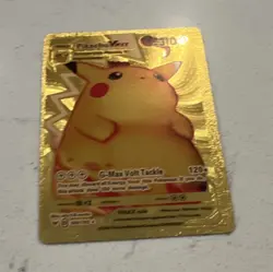 Pokemon Gold Metal Pikachu VMAX & Zapdos GX Limited Edition Lot of 2 Cards - Image 1