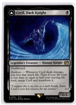 Cecil, Dark Knight 91 Rare FINAL FANTASY Magic: The Gathering Near Mint Foil - Image 1
