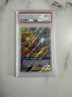 Pokemon TCG: Moltres Zapdos Articuno GX SM210 Stained Glass Promo - PSA 10! - Image 1