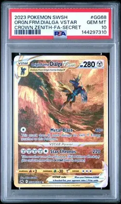 PSA 10 Origin Forme Dialga Vstar GG68/GG70 Pokemon Crown Zenith Galarian Gallery - Image 1