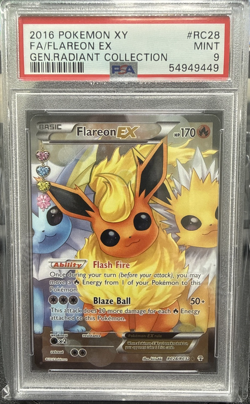 2016 POKEMON XY GENERATIONS RADIANT COLLECTION #RC28 FULL ART/FLAREON EX PSA 9 - Image 1