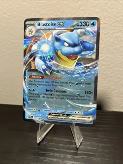 Pokemon Blastoise ex 030/142 Sv07 Stellar Crown Holo Double Rare 330 HP EX - Image 2
