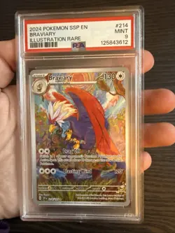 Braviary 214/191 Illustration Rare 2024 Pokemon Surging Sparks PSA 9 Mint - Image 3