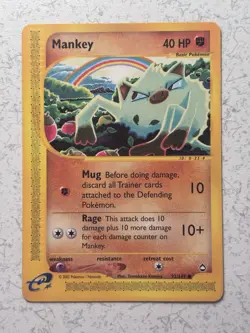 Pokemon TCG Mankey 92/147 Aquapolis Non-Holo Excellent Never Played - Image 1