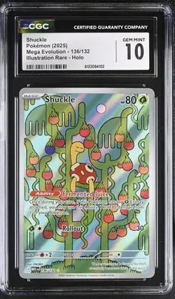 Shuckle *CGC 10* Illustration Rare *Mega Evolution* #136 * Pokemon - Image 1