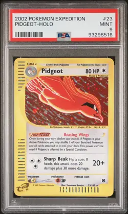 2002 POKEMON EXPEDITION #23 PIDGEOT-HOLO PSA 9 - Image 1