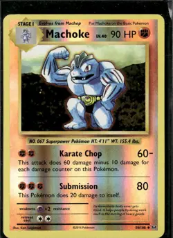 Pokemon Machoke 58/108 XY Evolutions Reverse Holo Uncommon LP - Image 1