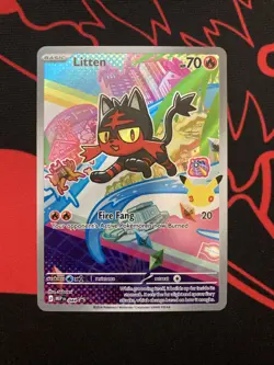 Litten 044 First Partner Illustration Collection Holo Promo Pokemon English NM - Image 1