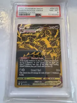 2021 Pokemon SWSH Eternatus VMax Full Art #SV122 PSA 8 Shining Fates - Image 1