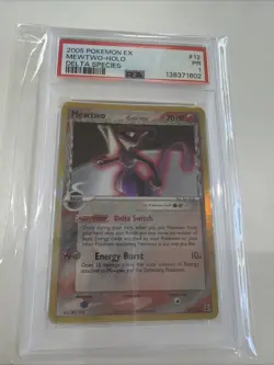 2005 POKEMON EX DELTA SPECIES #12 MEWTWO-HOLO DELTA SPECIES PSA 1 - Image 1