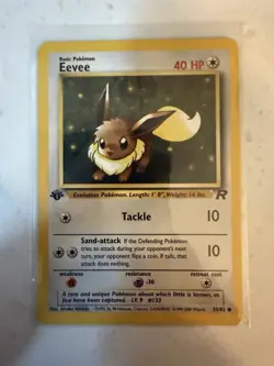 Pokemon Eevee 55/82 Team Rocket 1st Edition Regular Basic Common 40 HP - Image 1