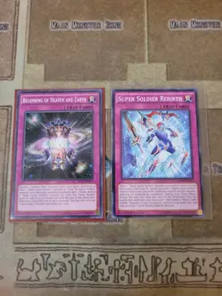 YUGIOH BEGINNING OF HEAVEN AND EARTH RATE + SUPER SOLDIER REBIRTH DOCS COMMON NM - Image 1