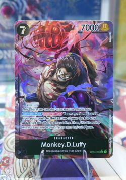 2023 ONE PIECE TCG OP04 090 MONKEY D LUFFY KINGDOMS OF INTRIGUE ALT ART - Image 1