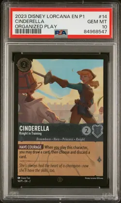 2023 Disney Lorcana EN P1-Promo Cinderella #14 Organized Play PSA 10 - Image 1