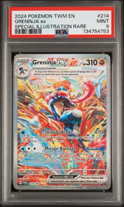 2024 POKEMON TWM EN-TWILIGHT MASQUERADE #214 GRENINJA EX PSA 9 - Image 1