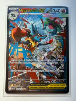 Pokemon Mega Lucario ex 179/132 Me01: Mega Evolution Holo NM - Image 1