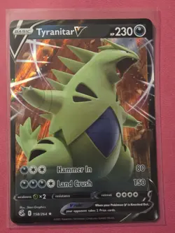 2021 Pokemon TCG SWSH08: Fusion Strike #158/264 Tyranitar V - NM/Mint Condition - Image 1