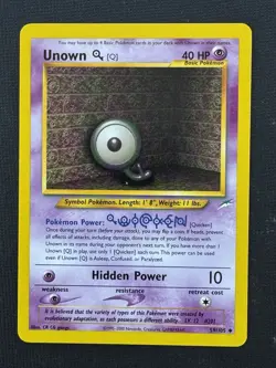 Pokemon Unown [Q] 59/105 Neo Destiny Basic Regular Uncommon 40HP Hidden Power - Image 1