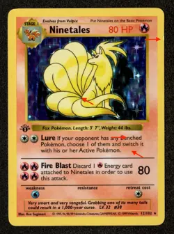 Pokemon TCG – Ninetails – Base Set – 1st Edition – 12/102 – LP - Image 3