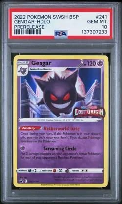 Pokemon Gengar Prerelease SWSH241 - PSA 10 GEM MINT - Lost Origin SWSH Promo - Image 1