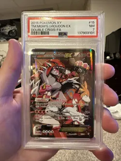Pokemon Team Magma’s Groudon EX PSA 7 Double Crisis 2015 XY Near mint 15/34 #15 - Image 1