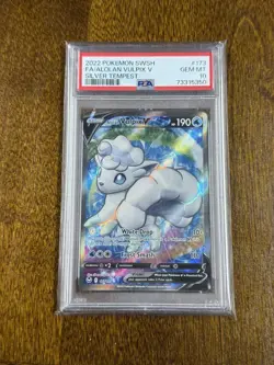 Alolan Vulpix V Full Art 173/195 - Pokemon - Silver Tempest - PSA 10 Gem Mint - Image 1