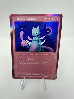 Pokepu Season 2 Holo Meoww Meoww Meowtwo Gengar Pokemon Fan Art Mick Junco Art - Image 1