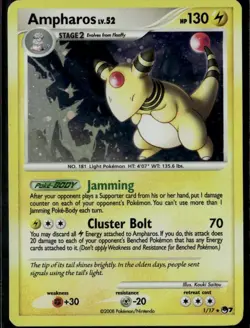 Ampharos Rare POP Series 7 001/017 Lightning Holo Pokemon Card - Image 1