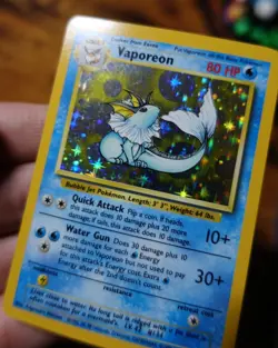 Vaporeon 12/64 No Symbol Error Holo Jungle Set Rare Pokemon Card LP^ - Image 3