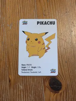 1998 POKEMON PIKACHU CARD KFC MINI NINTENDO #3 - Image 1