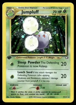 ⭐ Pokemon Cards Jumpluff 7/111 1st Edition Holo Neo Genesis Holo Rare - Image 1