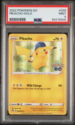 2022 Pokemon GO TCG Pikachu #028 PSA 9 Graded Card - Image 1