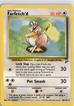 Farfetchd Base Set 2 40/130 Pokemon Card Trading Card TCG - Image 1