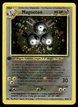 ⭐ Pokemon Cards Magneton 10/64 1st Edition Holo Neo Revelation Holo Rare - Image 1