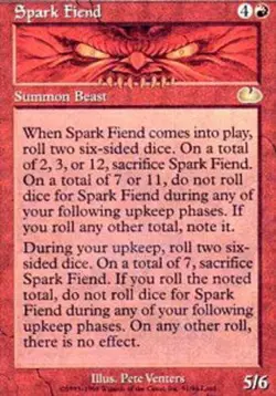 Light Play, English MTG Regular Spark Fiend Unglued Magic the Gathering - Image 1