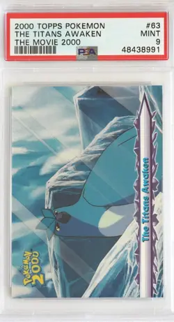 2000 Topps Pokemon The Movie 2000 # 63 The Titans Awaken PSA 9 Card MINT! - Image 1