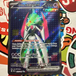Pokemon TCG Paradox Rift - Iron Valiant EX 225/182 Full Art Holo M/NM🔥 - Image 1