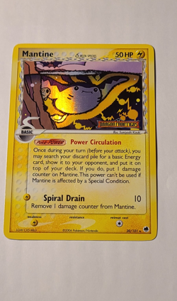 Pokemon 2006 Dragon Frontiers Mantine 20/101 Reverse Holo Rare LP - Image 1