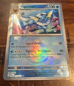 Vaporeon 022/131 Master Ball Pattern Prismatic Evolutions Pokemon - Image 1