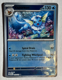 Vaporeon 022/131 Master Ball Pattern Prismatic Evolutions Pokemon - Image 3