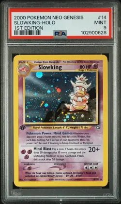2000 Pokemon Slowking Neo Genesis 1st Edition Holo Rare #14 PSA 9 Mint - Image 1