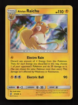 Alolan Raichu 57/236 Holo Rare Unified Minds Pokemon Near Mint - Image 1