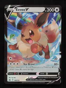 Eevee V 108/159 Holo Rare V Crown Zenith Pokemon Near Mint - Image 1